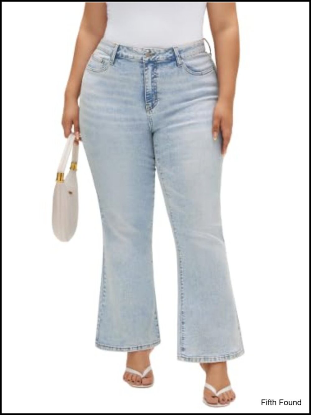 Women's High Waisted Flare Bootcut Stretch Jeans Ripped Distressed Curvy Fit